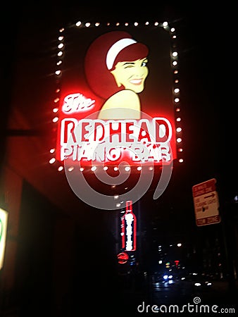 Redhead Piano Bar Downtown Chicago Editorial Stock Photo