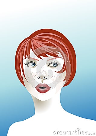 Redhead woman Vector Illustration