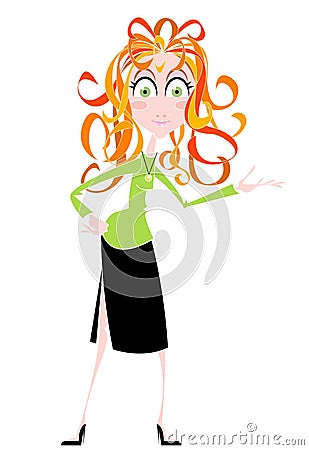 Redhead woman Vector Illustration