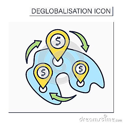 Redistribution color icon Vector Illustration