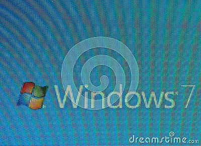 Windows 7 welcome screen Editorial Stock Photo
