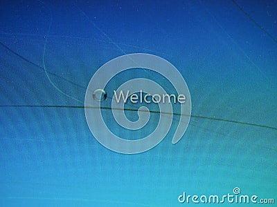 Windows 7 welcome screen Editorial Stock Photo