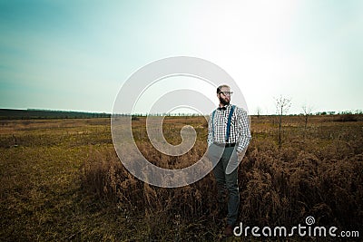 Redneck nerd man Stock Photo