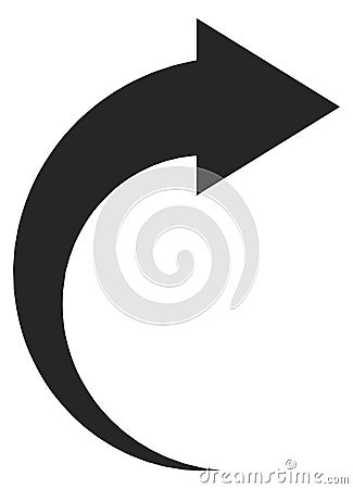 Redo arrow symbol. Curved black next icon Vector Illustration