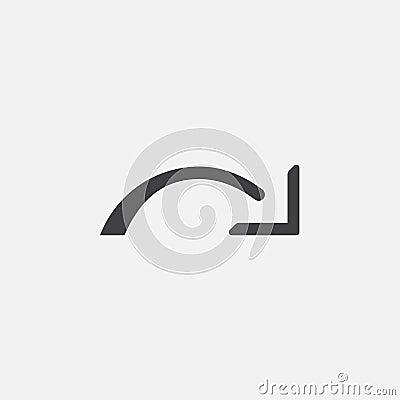 Redo icon Vector illustration isolated on white . Vector Illustration