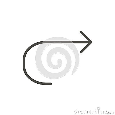 Redo icon vector. Line repeat symbol. Vector Illustration