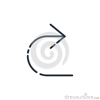 redo icon vector from user interface concept. Thin line illustration of redo editable stroke. redo linear sign for use on web and Vector Illustration