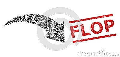 Redo Recursive Composition of Redo Items and Scratched Flop Seal Vector Illustration