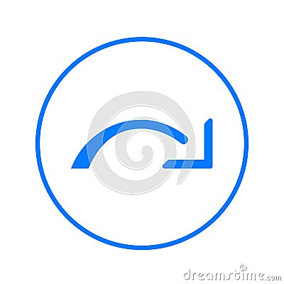 Redo, right arrow circular line icon. Round colorful sign. Flat style vector symbol. Vector Illustration