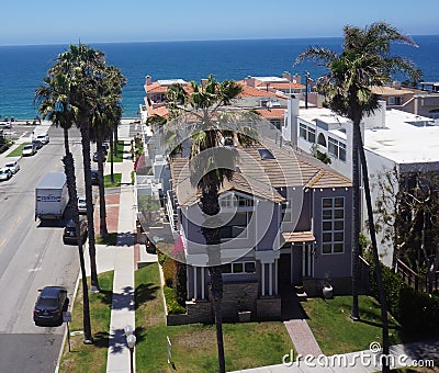 Redondo Beach Aerial 30 degrees Drone Editorial Stock Photo