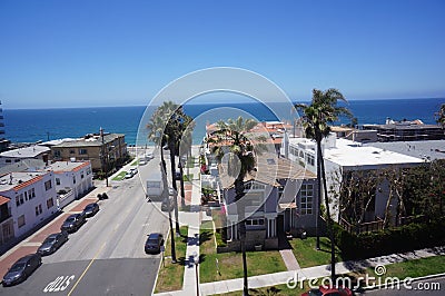 Redondo Beach Aerial 30 degrees Drone Editorial Stock Photo