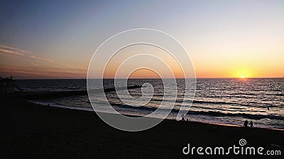 Redondo Beach Coastline sunset California USA Stock Photo