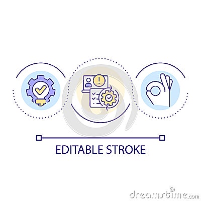 Reduce chance of errors in coding loop concept icon Vector Illustration