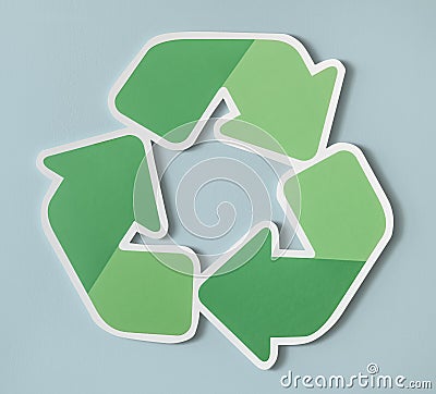 Reduce reuse recycle symbol icon isolated on light blue background Stock Photo
