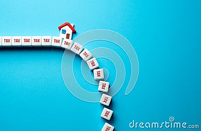 Reduce taxes on housing. Lose housing for accumulated debts out of control. Stock Photo