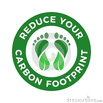 Reduce your carbon footprint logo. Net zero emission. Carbon neutrality icon. Vector Illustration