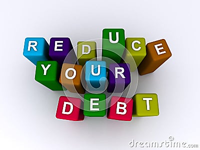 Reduce your debt Stock Photo
