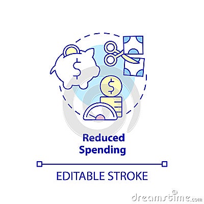 Reduced spending concept icon Vector Illustration