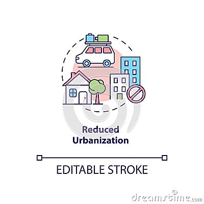 Reduced urbanization concept icon Vector Illustration