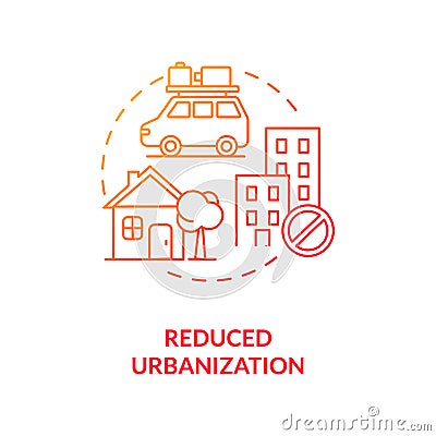 Reduced urbanization concept icon Vector Illustration