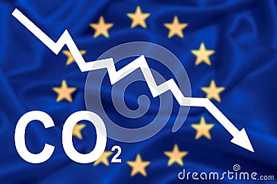 reducing co2 emissions in european union. Lower CO2 emissions to limit global warming and climate change. New law to decarbonize Stock Photo