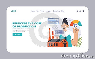 Reducing the cost of production Vector Illustration
