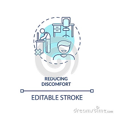 Reducing discomfort concept icon Vector Illustration