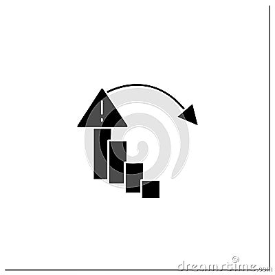 Reducing risk glyph icon Vector Illustration