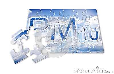 Reduction of particulate matter PM10 in the air - concept image in puzzle shape Stock Photo