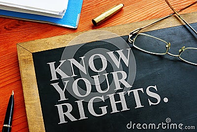 Redundancy concept. Know your rights sign Stock Photo