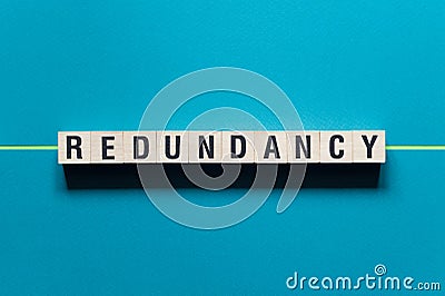 Redundancy word concept on cubes Stock Photo