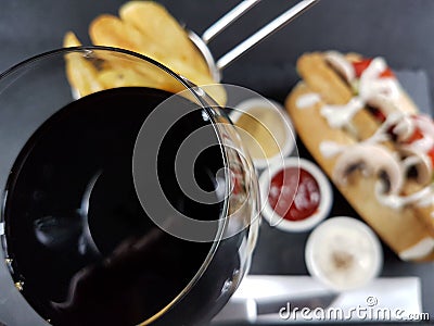 Redwine drink beverage glass wineglass food Stock Photo