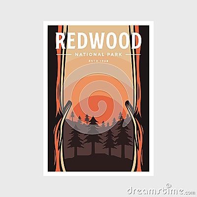 Redwood National Park poster vector illustration design Vector Illustration