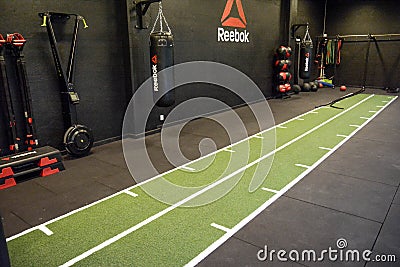 Reebok functional zone room with equipment Editorial Stock Photo