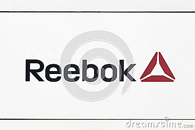 Reebok logo on a wall Editorial Stock Photo