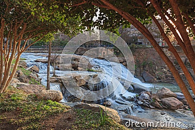 Reedy Waterfalls Greenville South Carolina SC Stock Photo