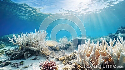 reef bleached coral Cartoon Illustration