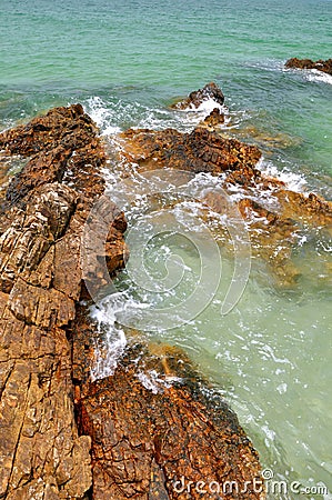 Reef extend on beach Stock Photo