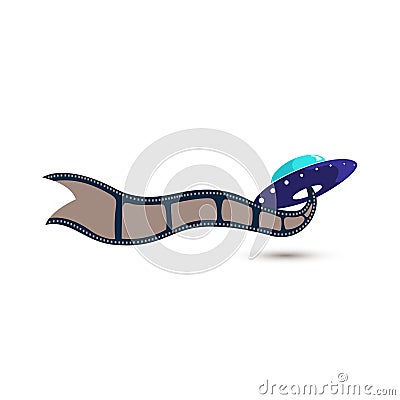 Reel of film. Motion picture. Film studios. Vector. Illustration Cartoon Illustration