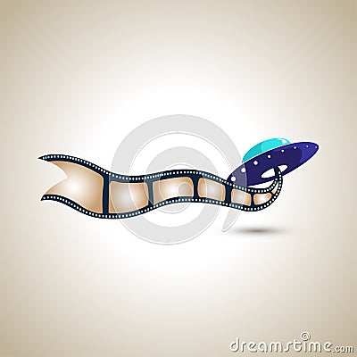 Reel of film. Motion picture. Film studios. Vector. Illustration Cartoon Illustration