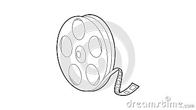 Reel film icon animation stock video. Video of isolated - 222259427