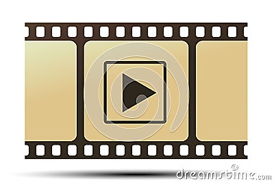 Reel with play icon Vector Illustration