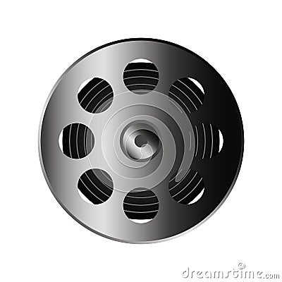 Reel tape record isolated icon Vector Illustration