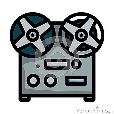 Reel Tape Recorder Icon Vector Illustration