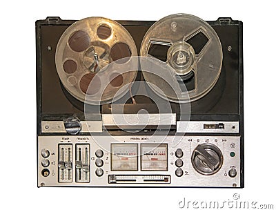 Reel tape recorder 2st class of the late 20th century, made in the USSR Editorial Stock Photo