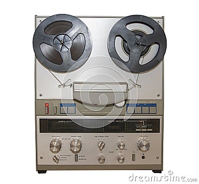 Reel tape recorder 1st class of the late 20th century, made in the USSR Editorial Stock Photo