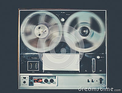 Reel to reel tape vintage retro audio tech Stock Photo