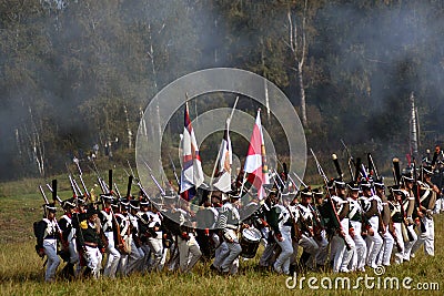 Reenactor at Borodino battle historical reenactment in Russia Editorial Stock Photo