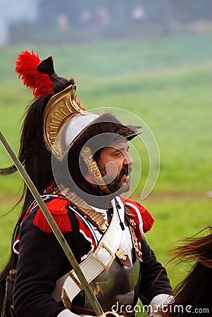 Reenactor-cuirassier portrait Editorial Stock Photo