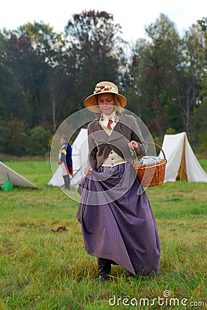 Reenactor woman portrait. Editorial Stock Photo